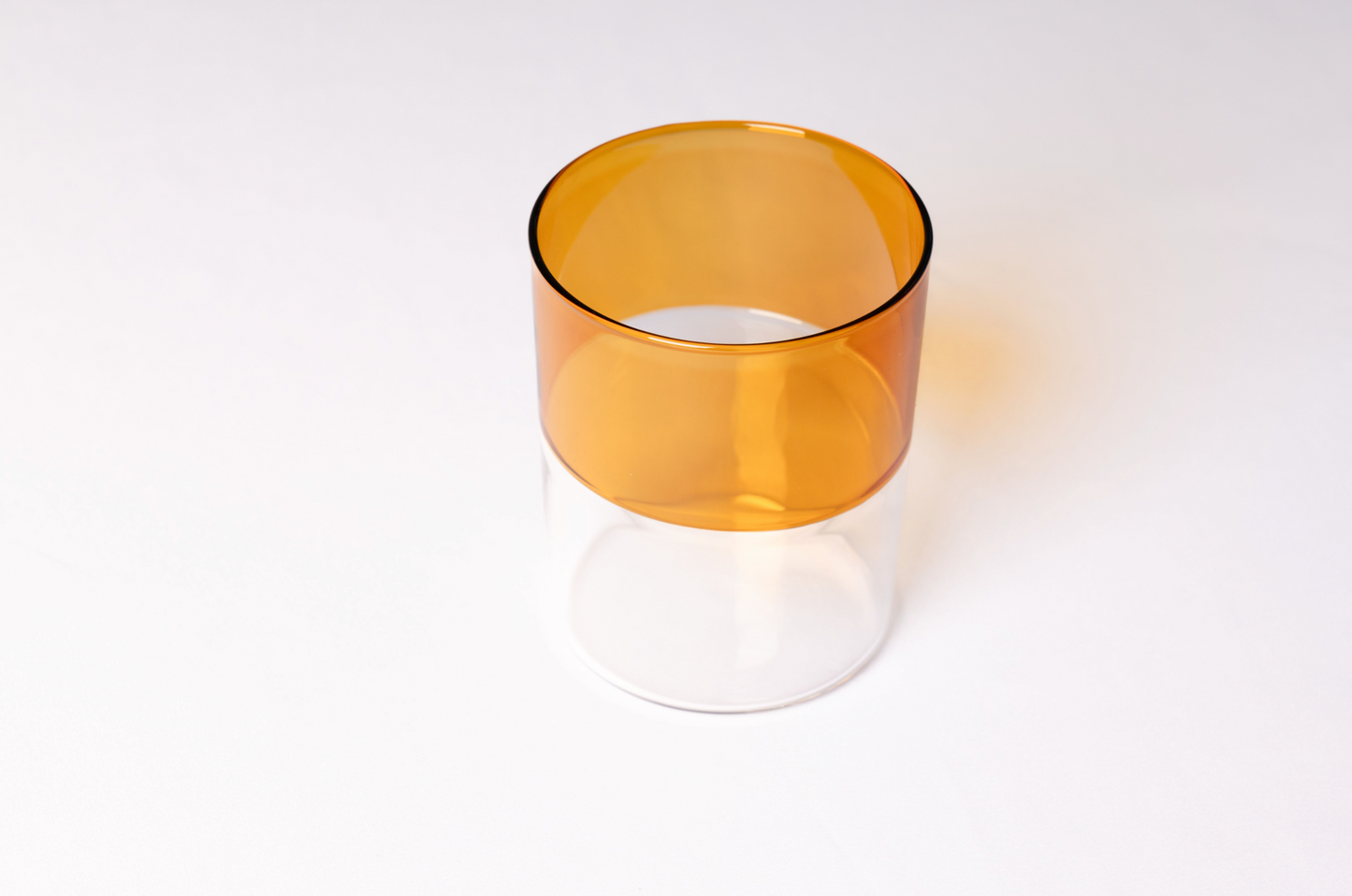 Orange & Clear Glass Cup